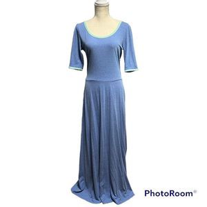 Lularoe Ana blue versatile comfortable fitted bodice maxi dress